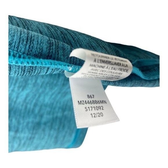 Zella mens Green Driver Performance Golf Polo Marled Teal Porcelain Melange US M - Picture 8 of 9